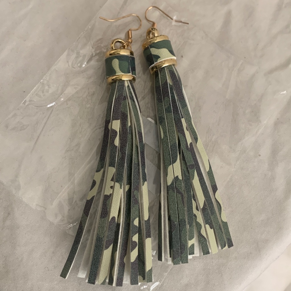 Camo Fringe Earrings